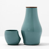 Elegant Carafe and Cup Set - Jade Glassware