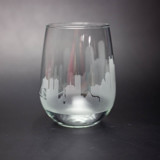 Boston Massachusetts Skyline Stemless Wine Glass Glassware