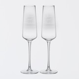 Wedding Couple Personalized Champagne Estate Glasses, Set of 2 Glassware