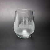 Barcelona, Spain Stemless Skyline Wine Glass Glassware