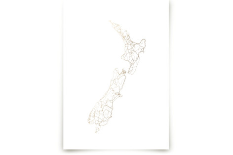 New Zealand Map Fine Art Prints