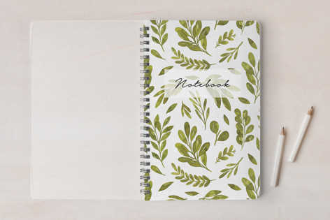 Watercolor Foliage Pattern Notebook
