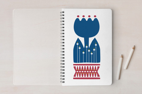 Nordic Blue Flower Notebook Notebook