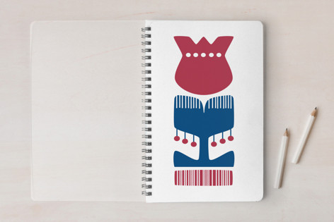 Nordic Red Flower Notebook Notebook