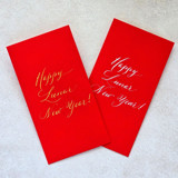 Happy Lunar Year- Hand-Calligraphed Cash Envelopes-Customizable Ink Color- Set of 10 Envelopes