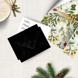 Mini Black Velvet Envelopes with Blank Note Cards for Gifts (set of 10) Envelopes