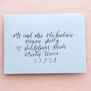 Custom Calligraphy Envelope Addressing - Light Blue Envelope with Black Calligraphy Envelopes