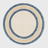 Ruffle edge straw placemat, Indigo, set of four Placemats