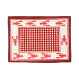 Lobster Red Gingham Blockprint Placemat Placemats