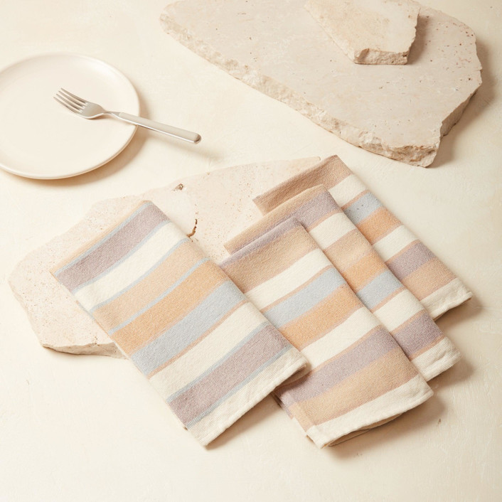 Pear Stripe Napkins Set of 4 Napkins by MINNA Goods Minted