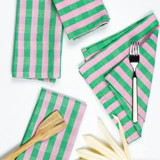 Flora Striped Handwoven Cotton Napkins, Set of 4 Napkins