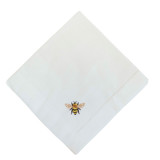 Linen Dinner Napkins Embroidered with Bespoke Bumble Bee Design -Set of 4 Napkins