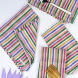 Valentina Rainbow Striped Handwoven Cotton Napkins, Set of 4 Napkins