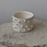 Spikes White Ceramic Handmade Plant Pot Planters