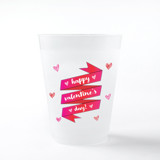 Valentine Banner Frosted Plastic Cups, Pack of 12 Paper and Plastic Cups