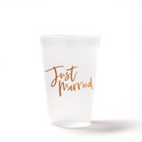 Just Married Cup Pack, Frosted Plastic Cup, Pack of 8 Paper and Plastic Cups
