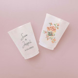 Custom Ornate Floral Frosted Plastic Cup, set of 50 Paper and Plastic Cups