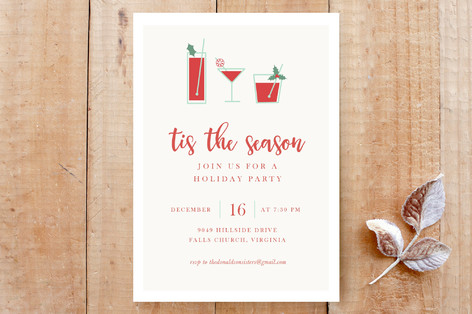 Christmas Cocktails Custom Stationery