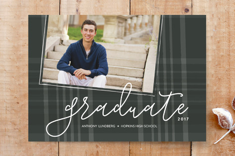 Preppy Plaid Grad Custom Stationery