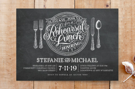 Chalkboard Lunch Place Setting Custom Stationery