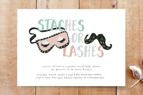 Staches and Lashes Custom Stationery