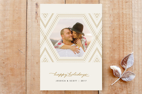Hexagonal Frame Photo Card Custom Stationery