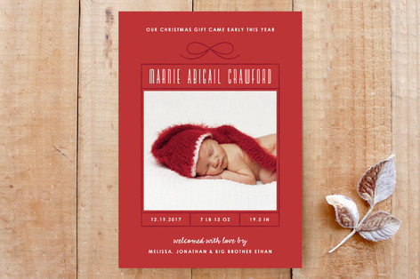 Early Christmas Present Birth Announcement Custom Stationery