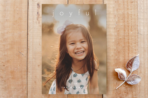 simple joyful holiday card Custom Stationery