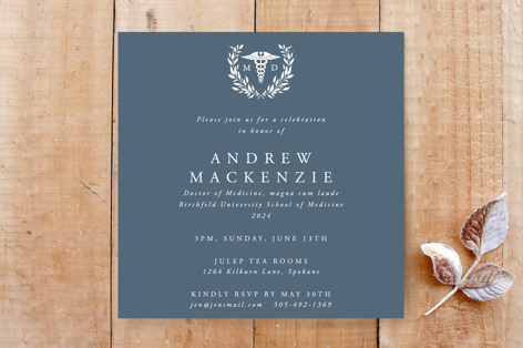 MD Doctor of Medicine Graduation Square Invitation Custom Stationery