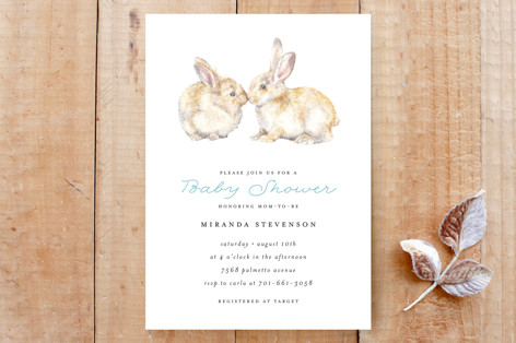 Snuggling Bunnies 1 Custom Stationery