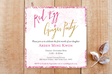 Paper Cut Red Egg Custom Stationery