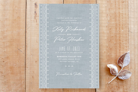 Boho Embroidery Wedding Invitation Custom Stationery
