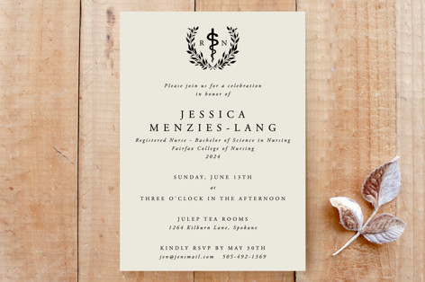 RN Registered Nurse Asclepius Graduation Invitation Custom Stationery