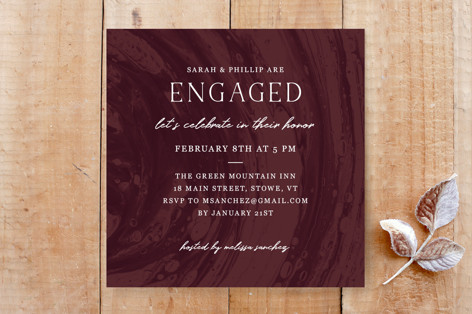 Marbled Engagement Party Invitation Custom Stationery