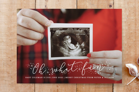 What Fun Pregnancy Announcement Custom Stationery