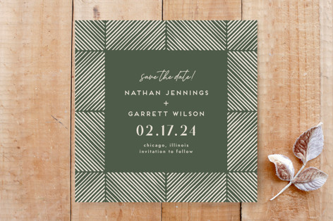 Herringbone Frame Save the Date Custom Stationery