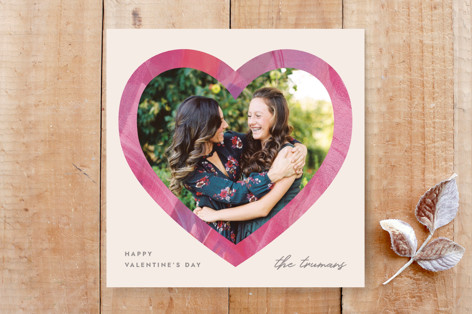 Painterly Heart Valentine's Day Photo Card Custom Stationery