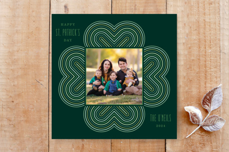 Multicolored Clover St. Patrick's Day Photo Card Custom Stationery