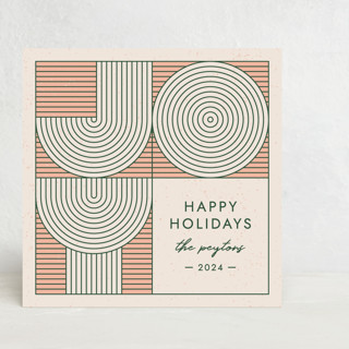 Geometric Joy Holiday Card Custom Stationery
