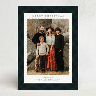 Festive Plaid Edge Custom Stationery