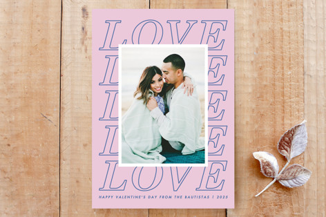 Love Love Love Valentine's Day Photo Card Custom Stationery