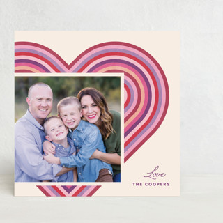 Rainbow Heart Valentine's Day Photo Card Custom Stationery