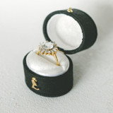 Vintage Oval Ring Box - Raven Black Ring boxes