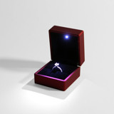 Matte Red Ring Box with LED Light Ring boxes