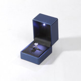 Blue Leather Ring Box with Light Ring boxes