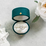 Vintage Oval Ring Box - Jewel Teal Ring boxes