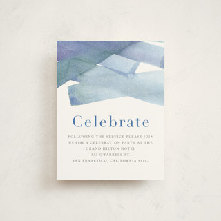 watercolor stripes Mitzvah Reception Cards