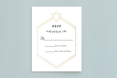 Mountain Sky Foil-Pressed Mitzvah RSVP Cards