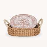 Handmade Bread Warmer & Wicker Basket - Tree of Life Oval Serving Accessories