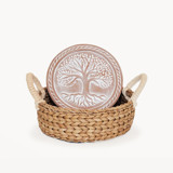 Bread Warmer & Basket - Tree of Life Round Serving Accessories